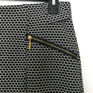 Alfani Black & White Skirt w/ Gold Zippers - Sz 14